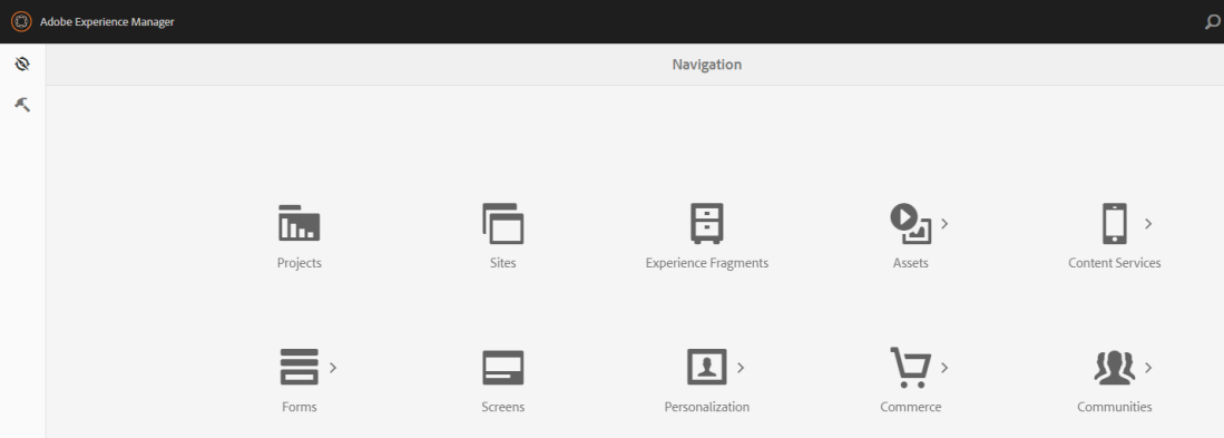 Manage access to links in Global navigation panel / Tools Menu – Adobe ...